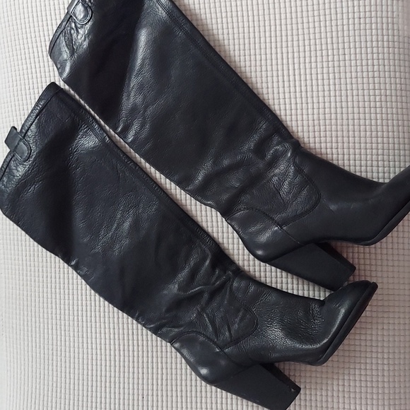 Vince Camuto Braden Tall Black Leather Boots 6.5B - Picture 11 of 13